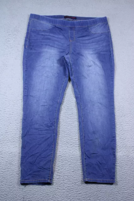 No Boundaries Jeans Juniors 19 Blue Mid Rise Skinny Pull On Stretch NOBO 36x28