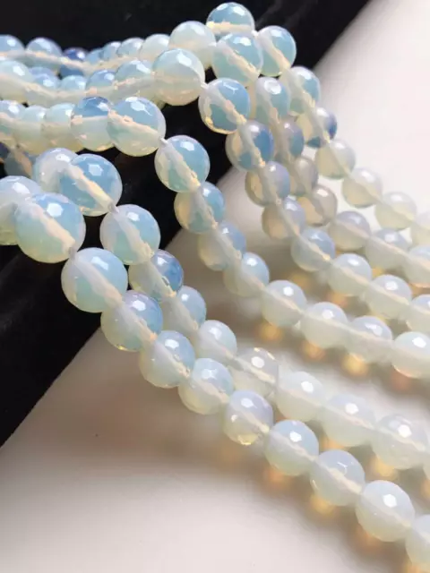 Opalite Faceted Round Beads Size 4mm 6mm 8mm 10mm 12mm 15.5" Strand