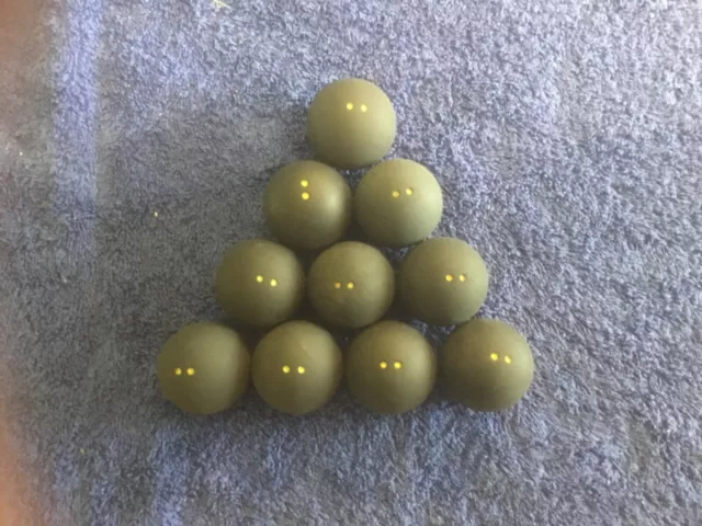 10 squash balls double yellow dot