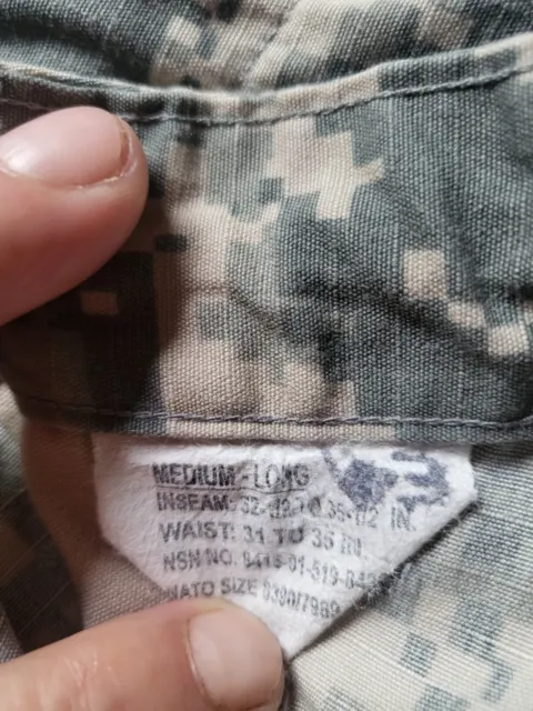 A.). US Army USGI Digital Camouflage Combat Pants & Shirt Size Medium Long