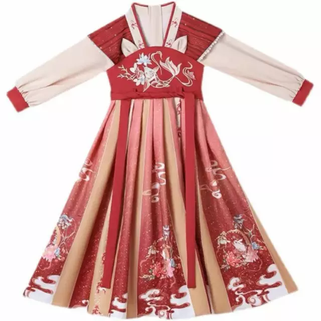 Bambini Ragazza Hanfu Abito Cinese Tradizionale Ricamato Ttang Abito Principessa