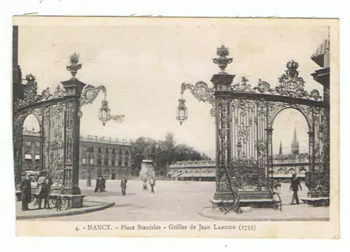 Cpa 54 Nancy Place Stanislas Grilles De Jean Lamour