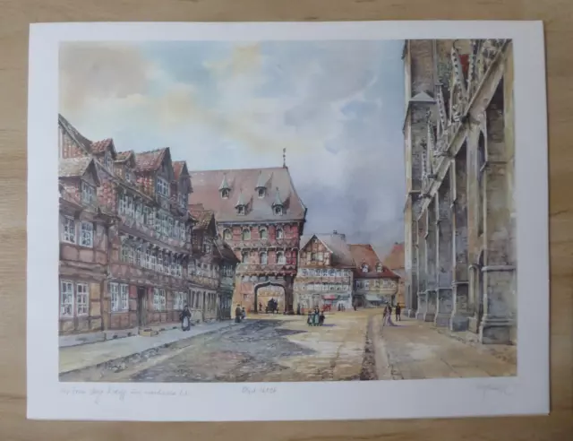 Braunschweig - Güldenstrasse um 1900 - Lithografie - sign. Kaphammel, 96, EA