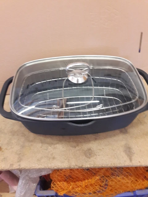 Steinbach Bräter  Onlade Alu-guss M.dampfeinsatz U.glasdeckel 6liter   2xbenutzt