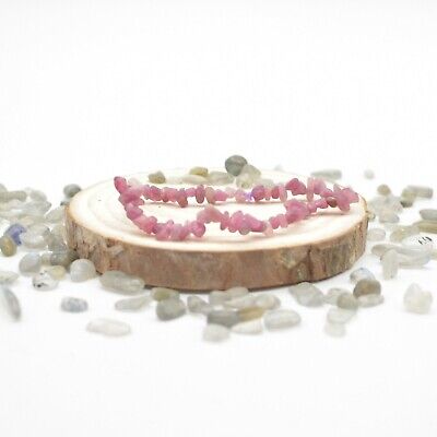 Pink Tourmaline Gemstone Chip Bracelet / Beads Sample strand