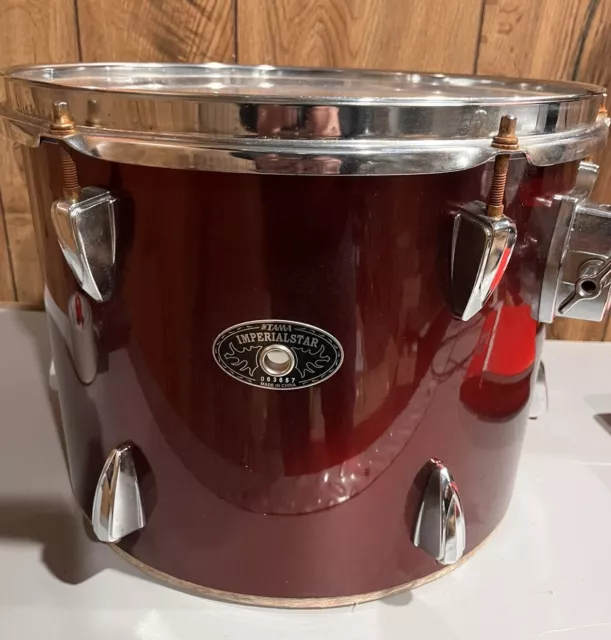 Tama Imperialstar Imperial Star 13”inch tom Drum  Red Wine. No Bottom Hoop.