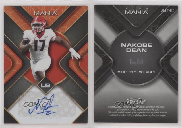 2022 Mania Triangle Scribbles Orange Rainbow Nakobe Dean #AM-TH30 Rookie Auto RC