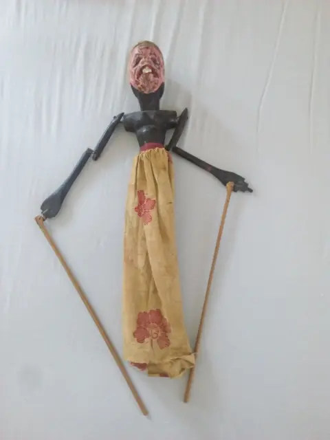 Indonesien Stabpuppe Puppe antik Asien Marionette Holzpupppe  ca. 20er Jahre Gro