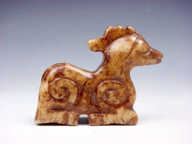Old Nephrite Jade Stone Carved Sculpture Ancient Phoenix Head Monster #07212204