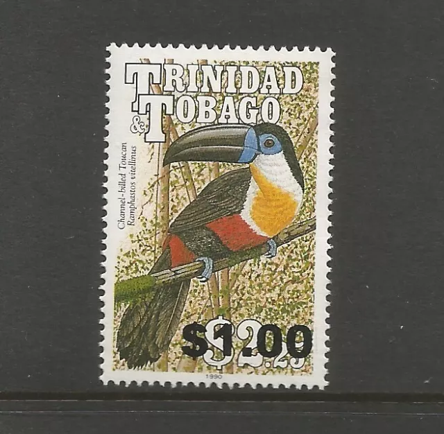 Trinidad and Tobago 2012 Bird Overprint: $1 on 1990 $2.25 Toucan, MNH. SG1194