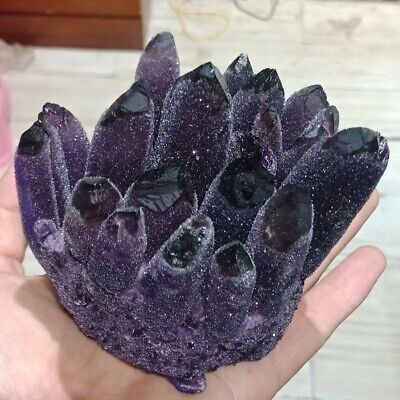 350g~600g Natural Purple Amethyst Cluster Crystal Quartz Remove Negative Energy