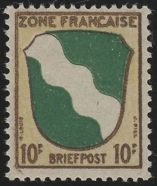 französische Zone allg. 5y Wappen Rheinland 10 Pf., ** postfrisch