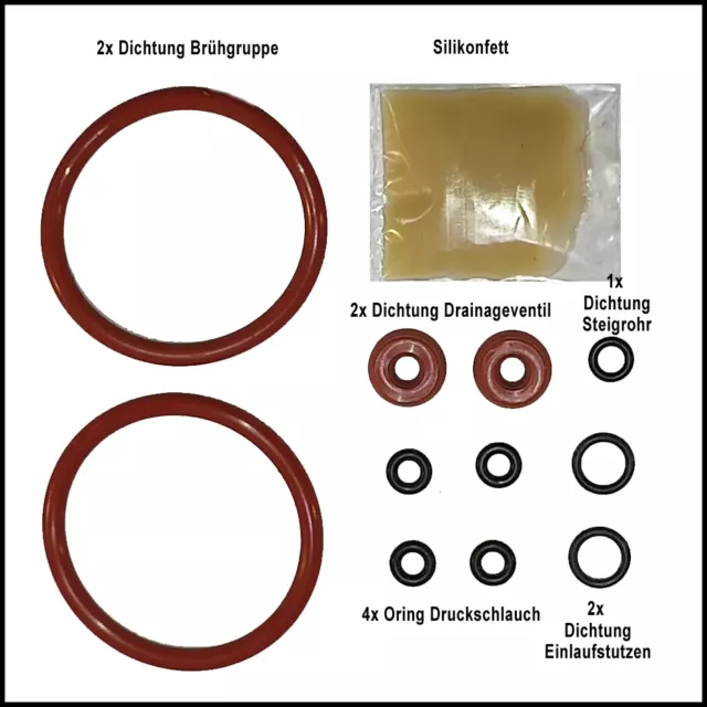 Jura C9 Impressa Dichtsatz / Wartungsset Brühgruppe Drainageventil  Dichtung