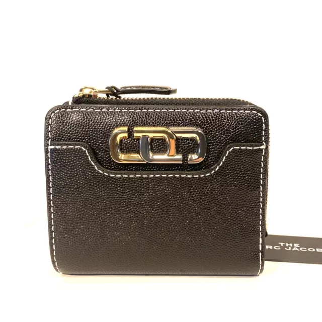 MARC JACOBS J Link Leather Zip Snap Wallet Black (MSRP $150)