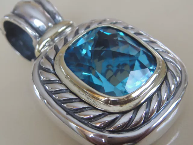 $1600 David Yurman 14K,Ss Extra Large Albion Blue Topaz Enhancer $1600 David Yurman 14K,Ss Extra Large Albion Blue Topaz Enhancer