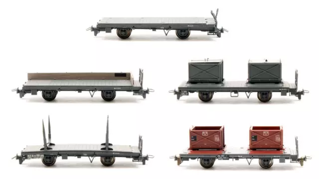 Bemo 'Hoe/Hom' Gauge Rake Of 5 Assorted Freight Wagons