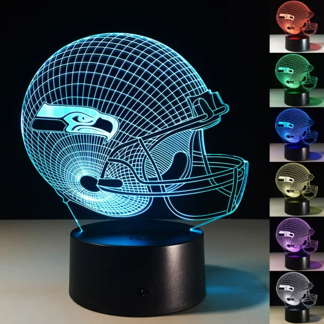 3D LED Nachtlichter Seattle Seahawks Tischlampe Schreibtischlampe Kind Bettlampe