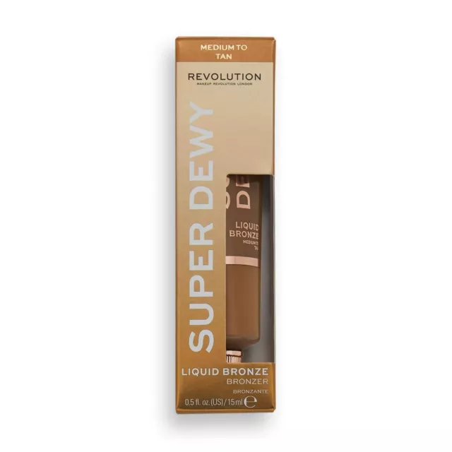 Makeup Revolution Superdewy Liquid Bronzer Medium To Tan 15ml Brand New & Boxed