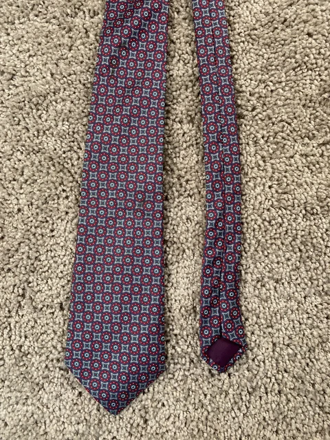 Harve Benard Neck Tie Red Blue Abstract Casual Business Silk Mens