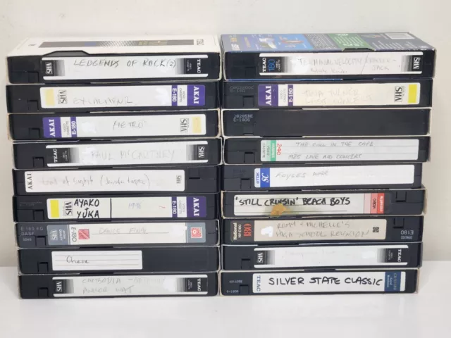 18 x VHS recorded video tape taped pre-recorded TV Home Video