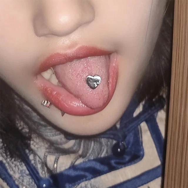 1 pz borchie corpo piercing in acciaio titanio cuore lingua unghie corpo piercing jewe*jy