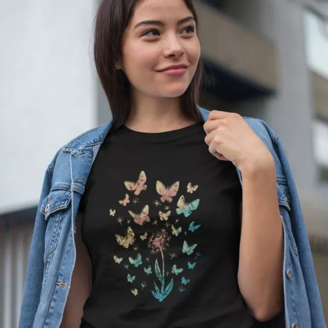 Butterflies Art T-shirt Beautiful Butterfly Top Gift for Girls Women Ladies Tee 2