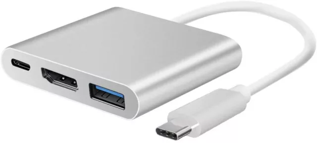 Adaptador USB C a HDMI Adaptador Multipuerto Tipo C a 4K HDMI 3 en 1 USB C Hub