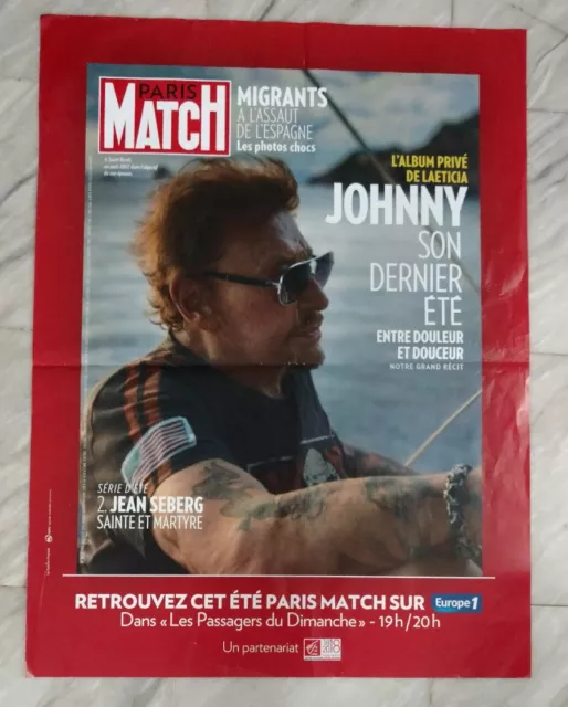 Affiche/Poster Presse Paris Match : Johnny Hallyday /80x60 cm