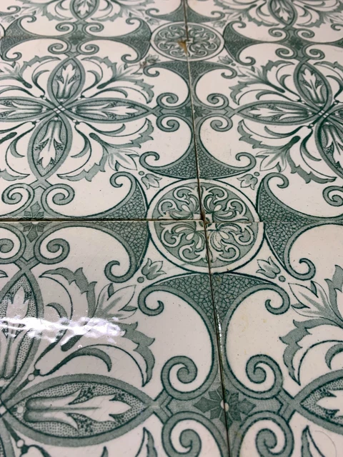 Tiles 15Pcs Set Transfer Print England Art Deco Vintage Rare Collectible Antique 6