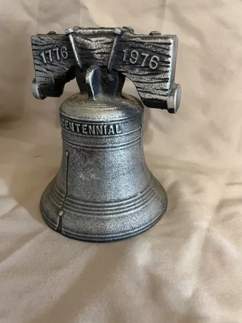 Vintage Cast Aluminum Liberty Bell Coin Bank