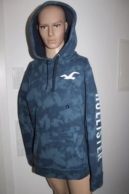 HOLLISTER MEN S SWEATER Hoodie With Hood Blue White SIZE S NEW