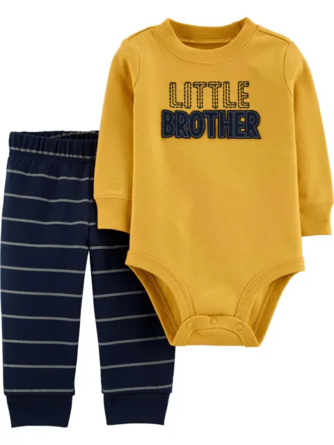 Carter's Baby Boy Long Sleeve Little Brother Bodysuit and Pants Outfit 12 Months