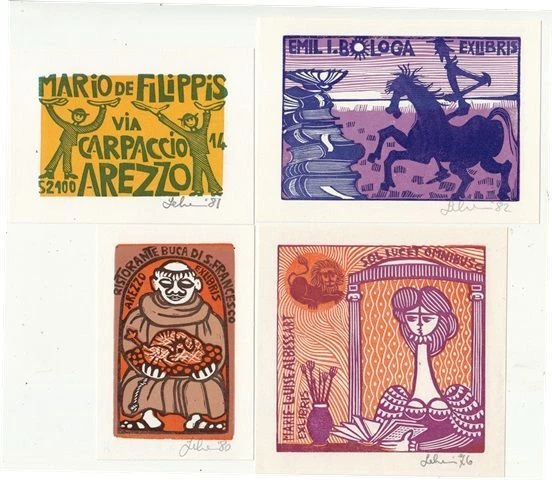 8 Exlibris Bookplate Hochdrucke Mariaelisa Leborini 1934 Konvolut Lot Buca