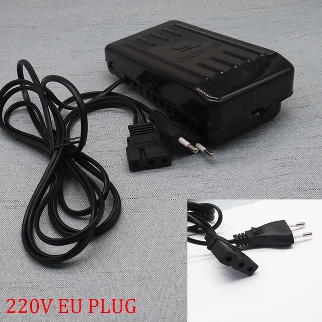 Pedal de control de pie para máquina de coser SINGER-Janome 200-240V 50Hz, cable de alimentación