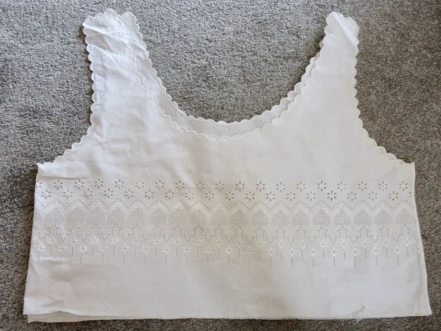 Camicia antica sottovestimento bianco vittoriano finitura in pizzo cotone incompiuta