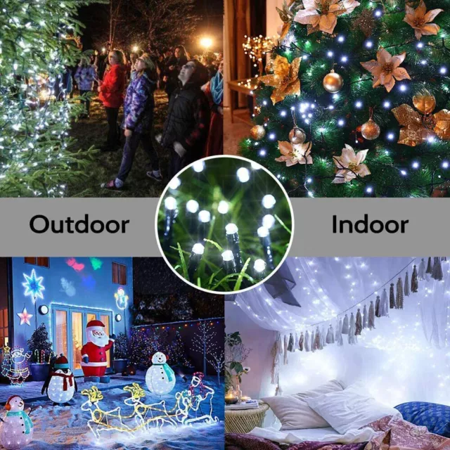 Solar Fairy String Lights 100/200/500 LED Outdoor Garden Christmas Party Decor 3