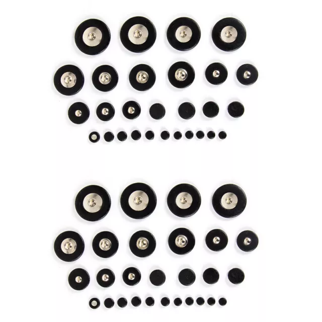 2 Sets Professional Leather Soprano Saxophone Pads Set for Sax Parts Black