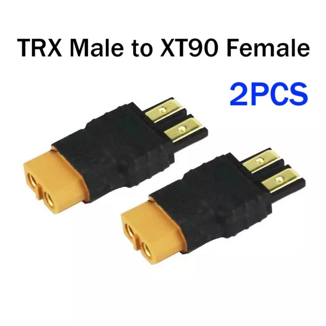 2x TR-X Male to XT90 Female Plug Adapter Connector Lipo Battery Plugs RC Parts