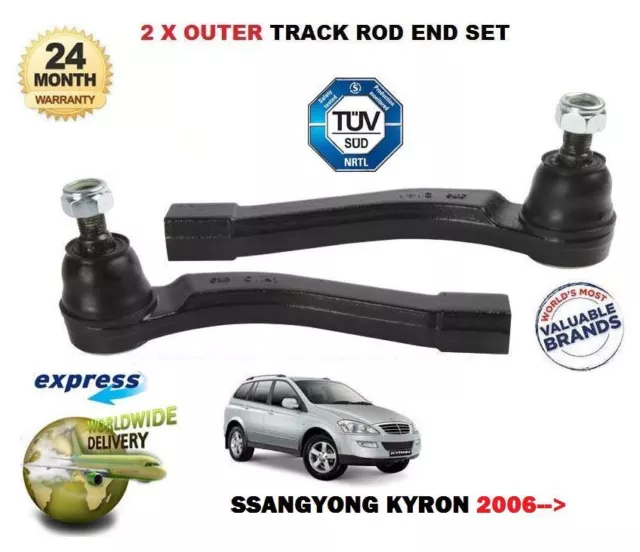 FOR SSANGYONG KYRON 2.0 TD 2006-> 2x OUTER LEFT & RIGHT TRACK TIE ROD END SET