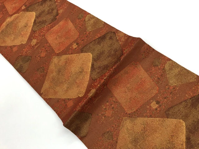 6141865: Japanese Kimono / Vintage Nagoya Obi / Woven Shikishi Pattern