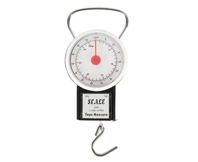 32KG Portable Mechanical Luggage Scales Bag Baggage Weighing Weight Travel Sc...