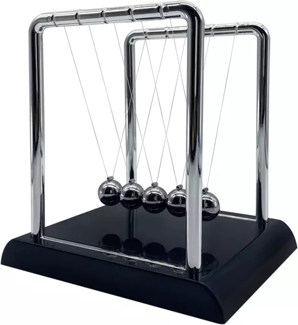 Newtons Cradle Balance Balls, Swinging Balls with Black Base, Fun Science Physic