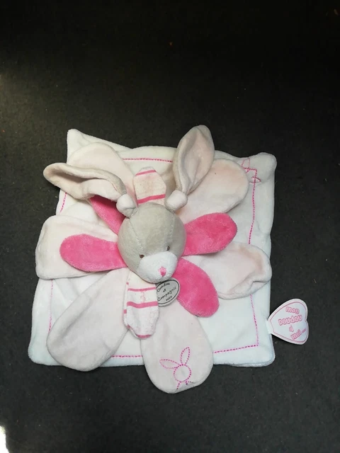 O/Doudou Et Compagnie À Moi Lapin Plat Celestine Blanc Rose