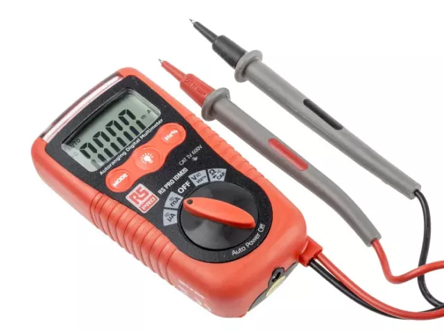 RS PRO IDM20 Handheld Pocket Digital Multimeter CAT IV 200mA LED Light Metre