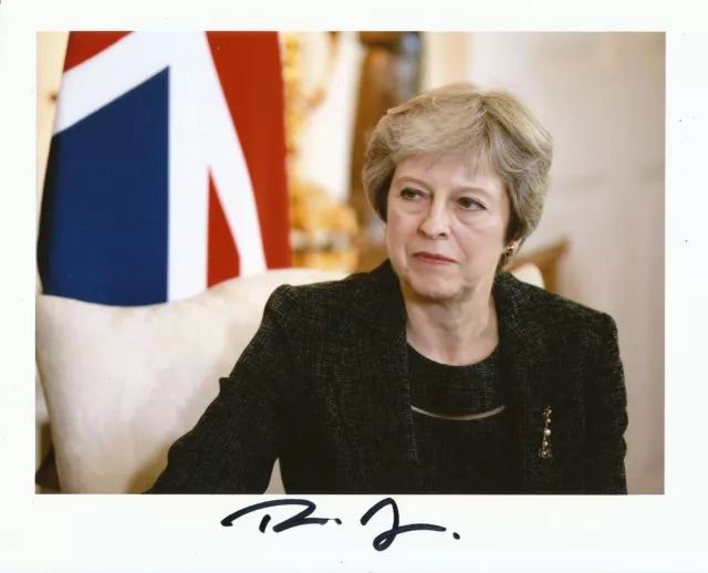 Hand Signed 8x10 THERESA MAY - British PRIME MINISTER - Thatcher - RARE + my COA