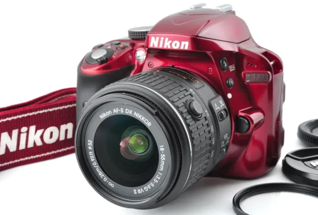 Nikon D3300 Red [Top MINT] 24.2 MP Digital SLR Camera AF-S DX 18-55mm VR II Lens