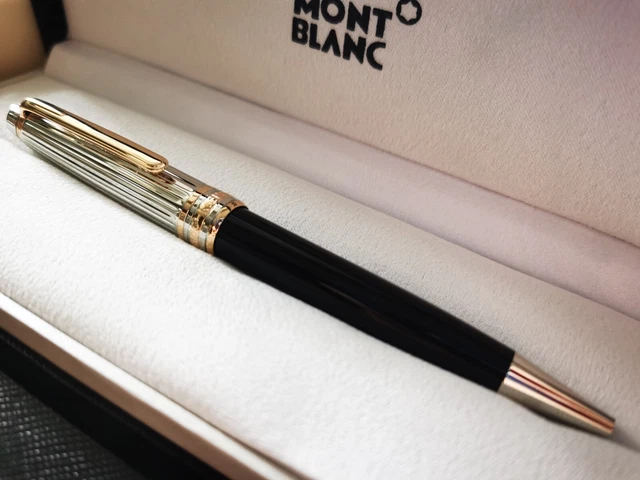 MONTBLANC Meisterstuck Solitaire Doue Black Resin Silver Tone Ballpoint Pen