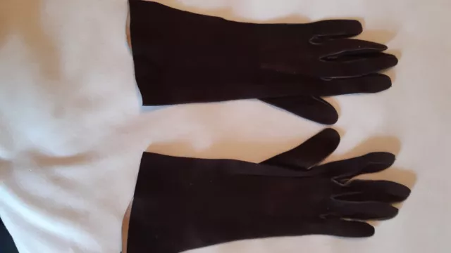 Vintage Gloves Brown Suede