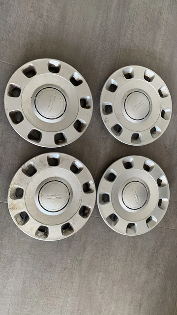 Set 4 Copricerchi Per Fiat 500 – Diametro 14 Pollici, Modelli Dal 2007 Al 2025