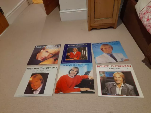 Collection of 6 Richard Clayderman vinyl LPs Records Christmas Ballade Adeline